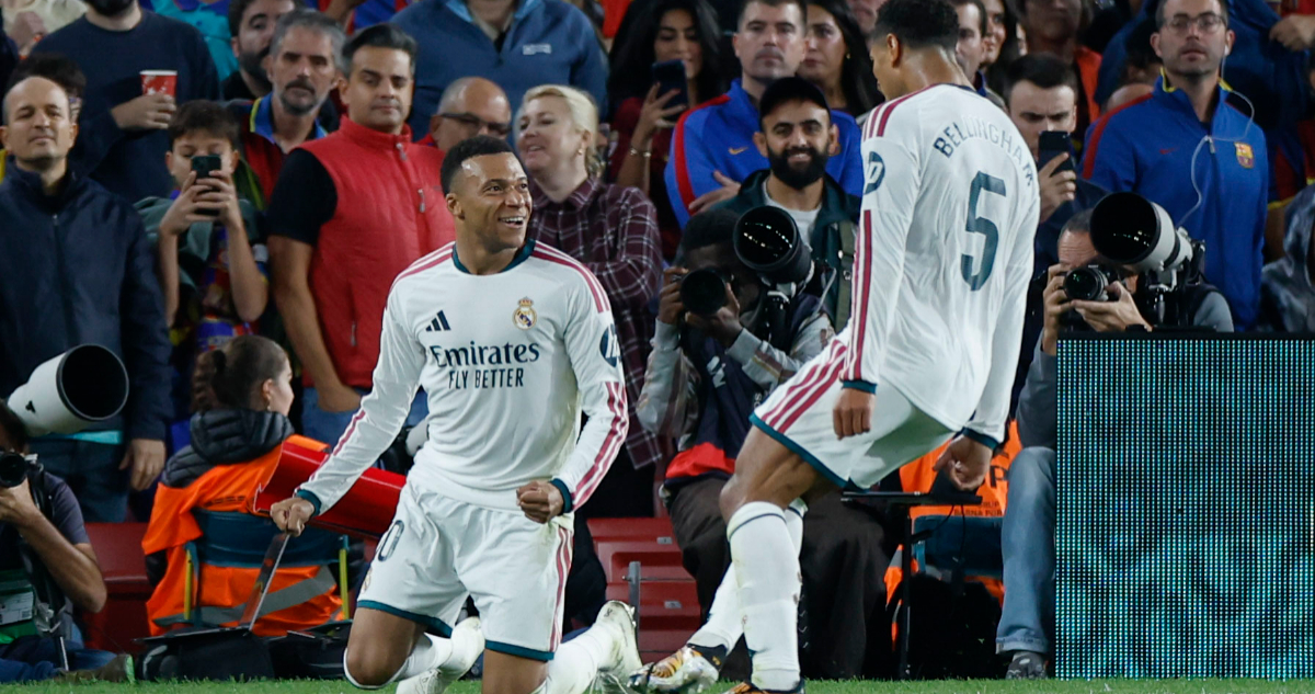 De rebote también vale: el insólito gol de Mbappé que rompió el cero en ‘El Clásico’ español
