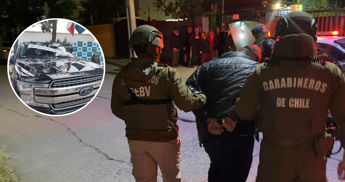 Detienen a cuatro sujetos por robo de camioneta en Las Condes: fue recuperada en menos de 10 horas