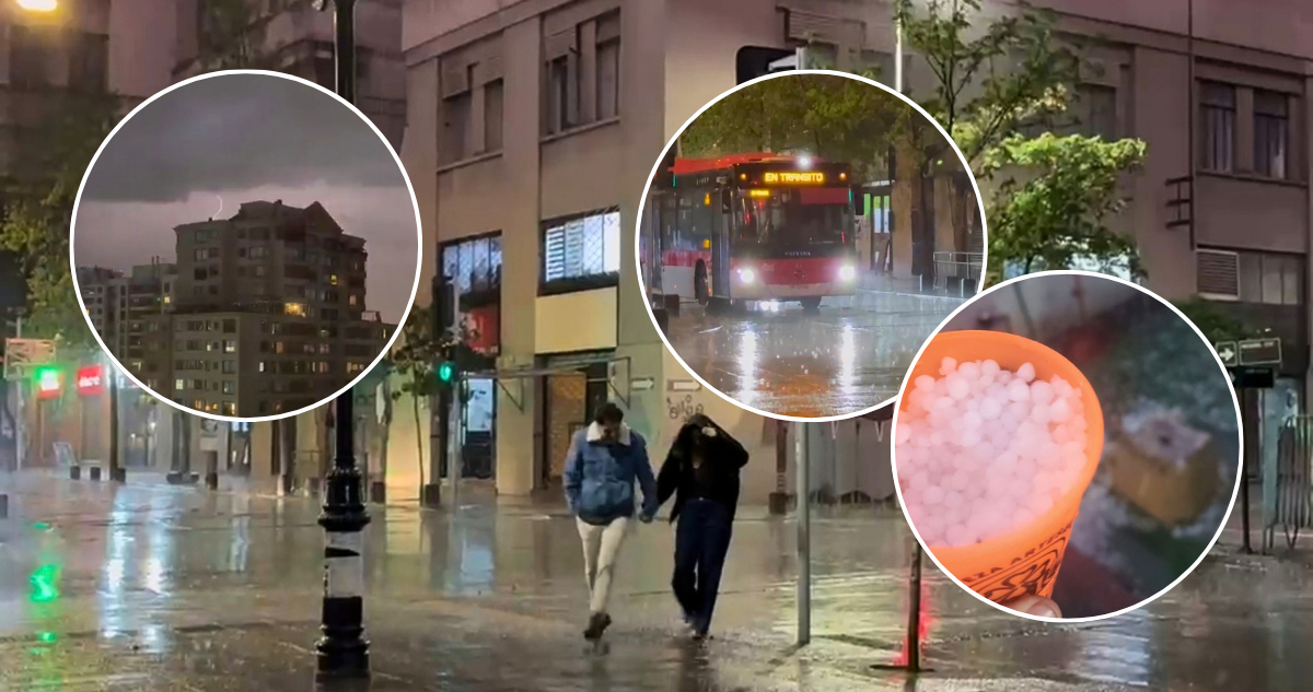 Intensas lluvias, granizos y relámpagos se registran en la Región Metropolitana