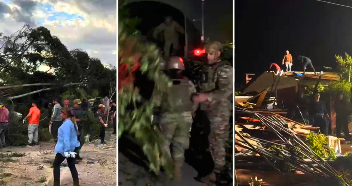 VIDEOS | Con motosierras en mano vecinos y uniformados despejan caminos en Requínoa tras tornado EF-2