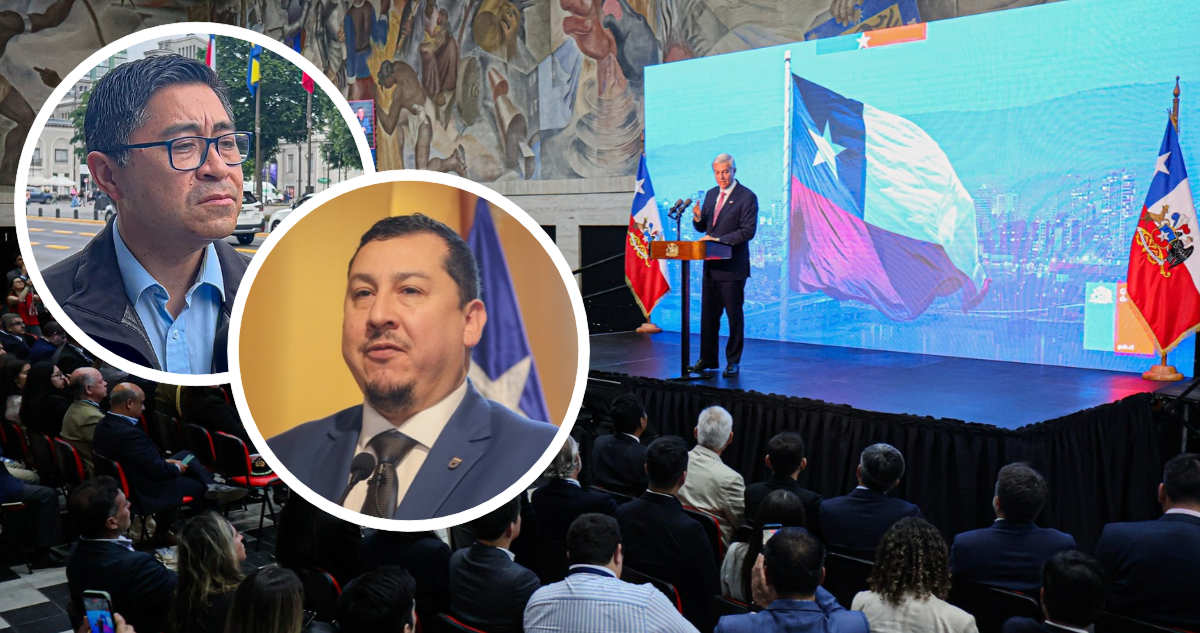 Presidente Kast en la inauguración del Congreso de las Regiones. Alcalde de Concepción, Héctor Muñoz. Y Julio Anativia, renunciado delegado presidencial regional.
