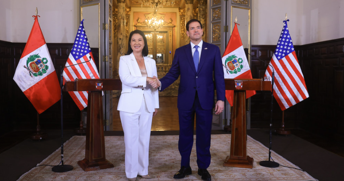 Keiko Fujimori recibió a Marco Rubio, secretario de Estado de EEUU, en Lima en el mes de septiembre. 