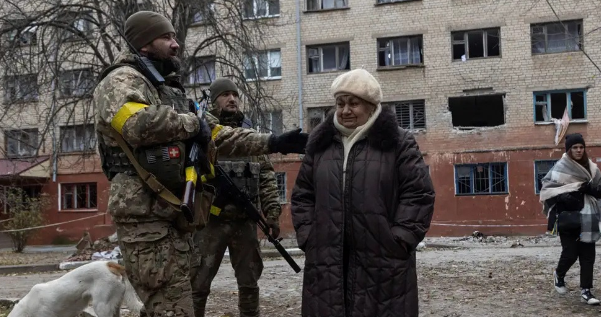 Evacuación de ciudad de Oleshky en Ucrania