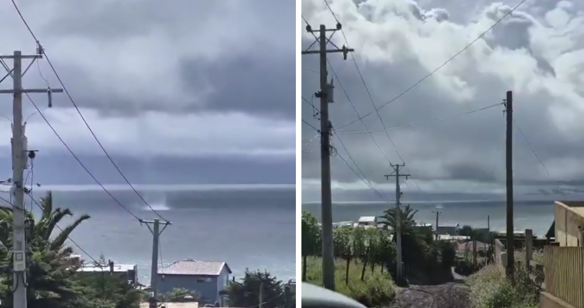 Reportan tromba marina frente a las costas de Curanipe