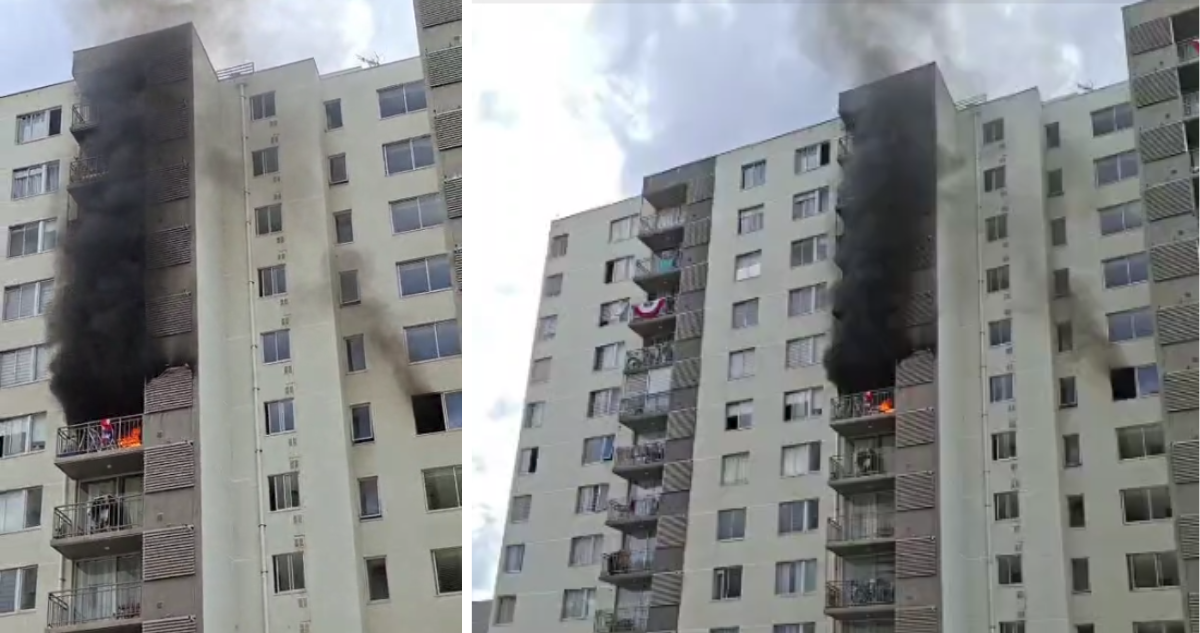 Reportan grave incendio desde departamento en un piso 11 en Viña del Mar