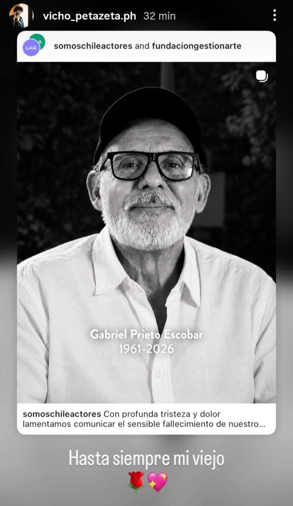 Vicente Prieto Zuckermann, cineasta y fotógrafo, despidió a su padre, el actor chileno Gabriel Prieto