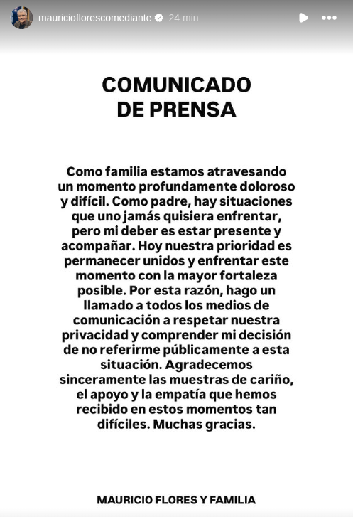 Comunicado Mauricio Flores