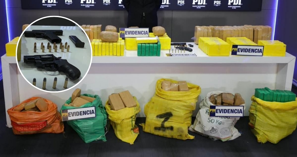 Incautan armas y más de una tonelada de droga dirigida hacia La Pintana: hay 4 personas detenidas
