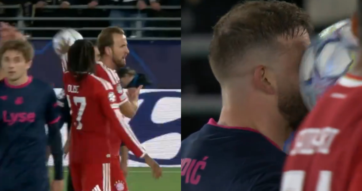 Insólita expulsión de Olise en Champions: delantero del Bayern Munich lanzó el balón a rostro de rival