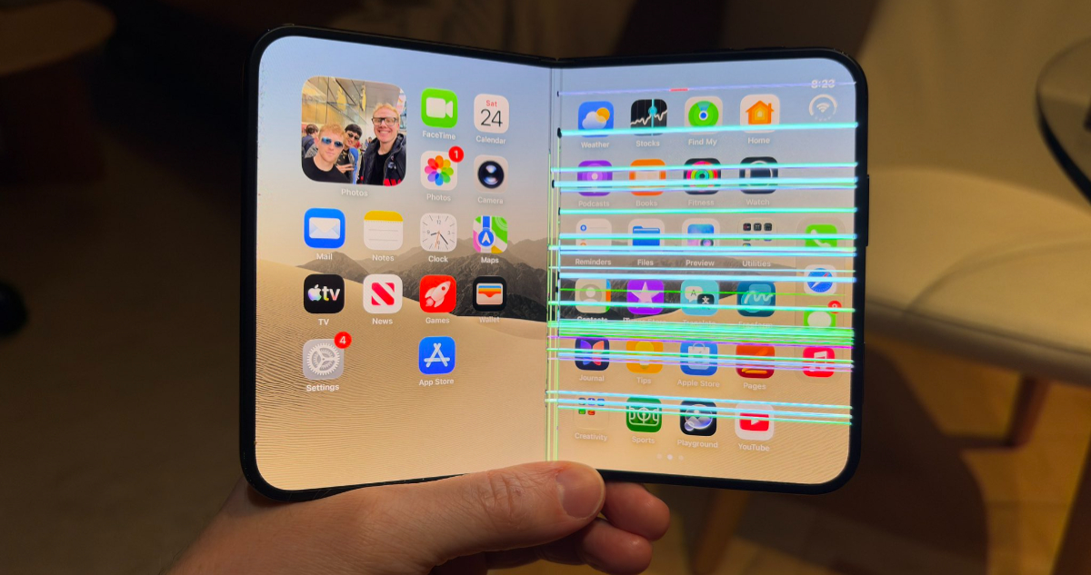 Foto del iPhone Duo con la pantalla comprometida