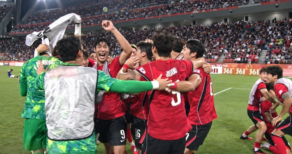 jugadores de Corea del sur celebran salvarse del servicio militar en Juegos Asiáticos 2026