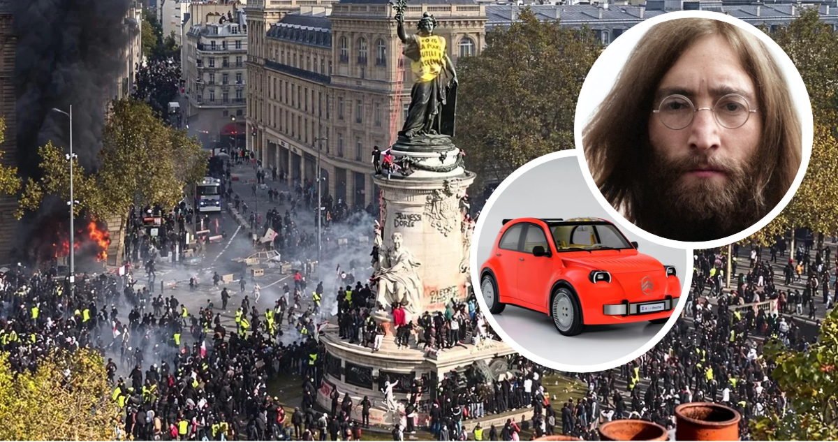 Protestas en Francia. John Lennon. Citroneta.