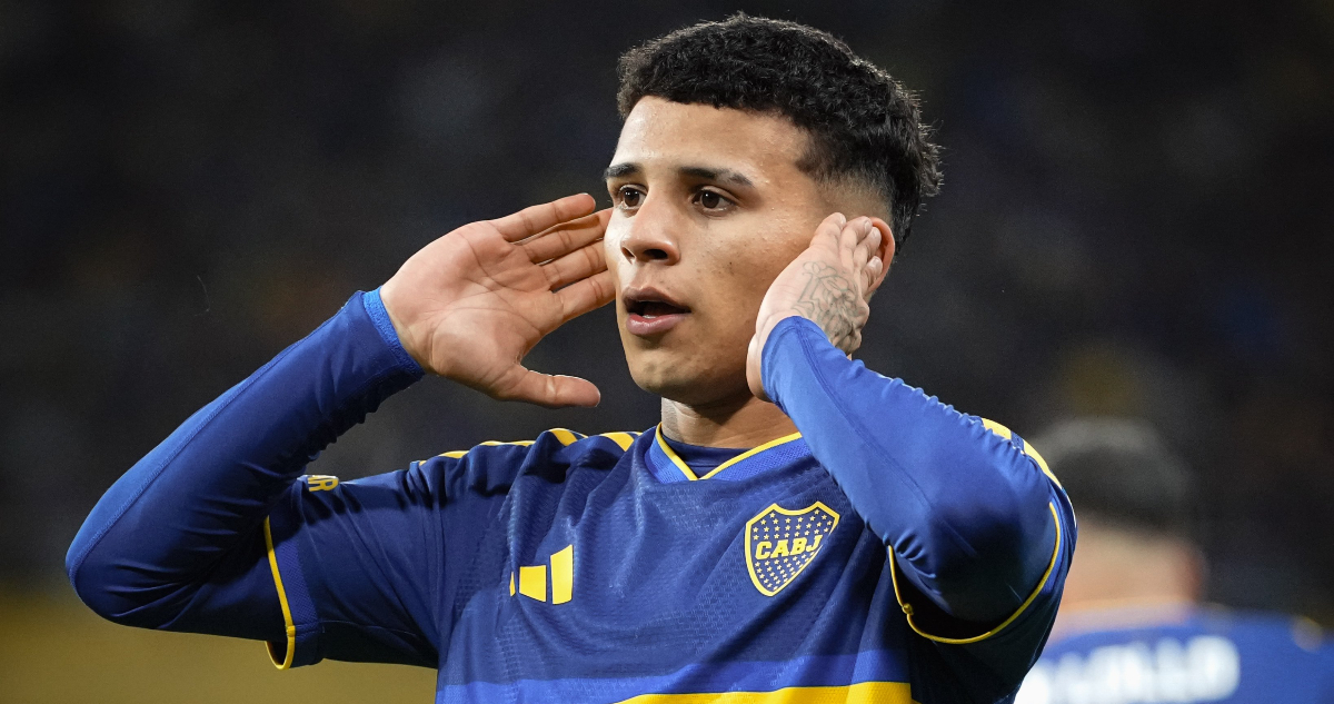 Leonel Flores en Boca Juniors tras marcar gol a Talleres