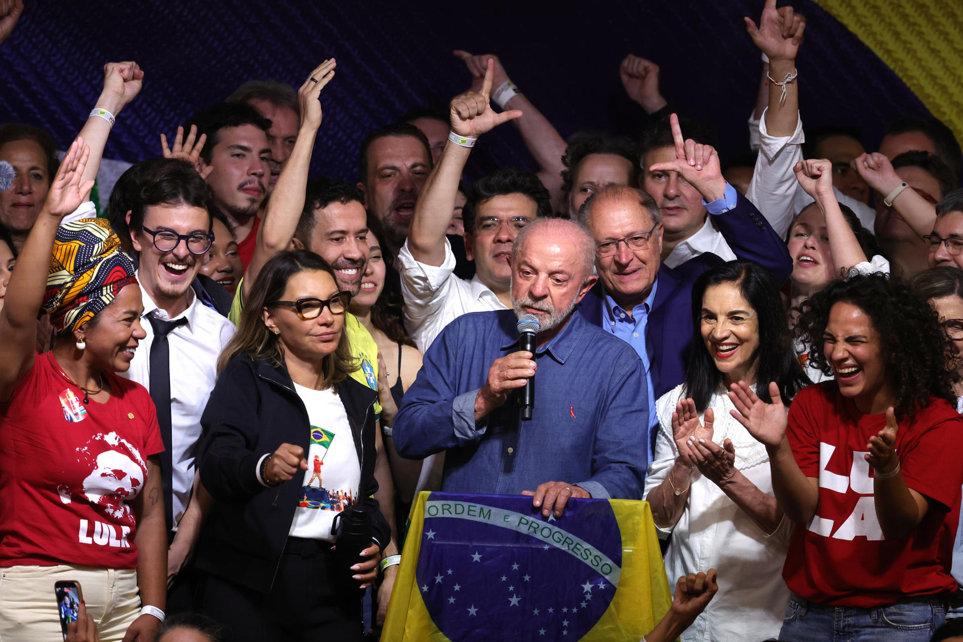 Lula da Silva en su discurso tras ganar el balotaje