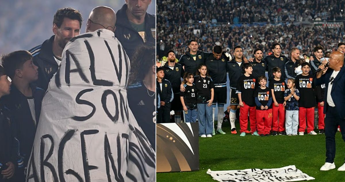 El enojo en Inglaterra por pancarta de Las Malvinas en partido de despedida de Lionel Messi con Argentina
