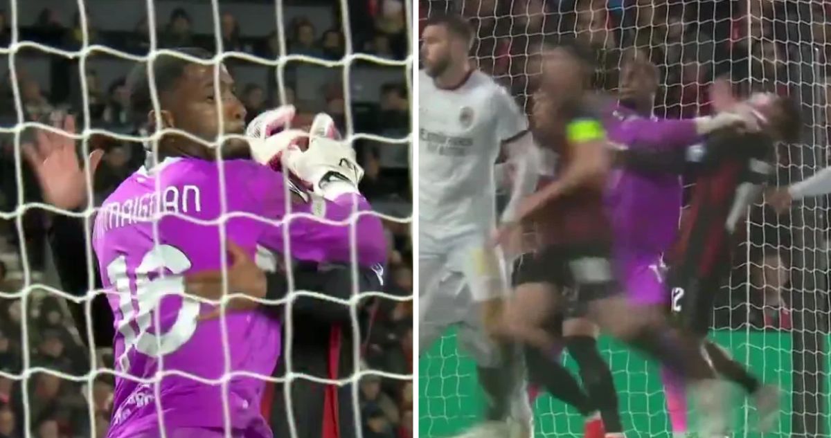 Mike Maignan vio la roja en el AC Milan de manera insólita en Europa League.