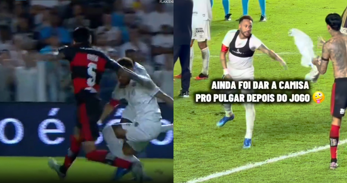 Neymar y Pulgar en el Santos Flamengo