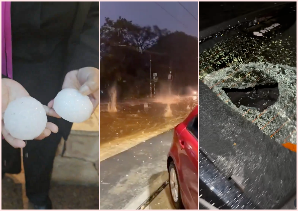 VIDEOS | Tormenta con enormes granizos deja daños en vehículos y viviendas en Paraguay