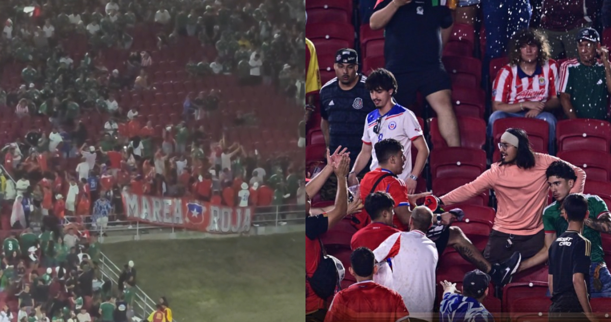 pelea entre hinchas chilenos y mexicanos en amistoso