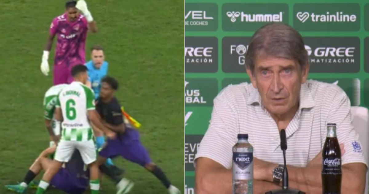 La maniobra de Lamine Yamal que desató furia de Manuel Pellegrini contra árbitro del Betis-Barcelona