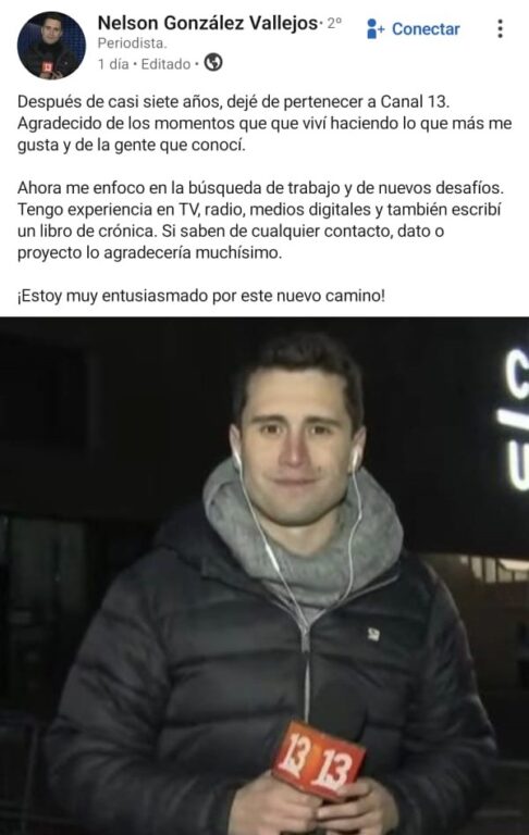 Periodista de Canal 13