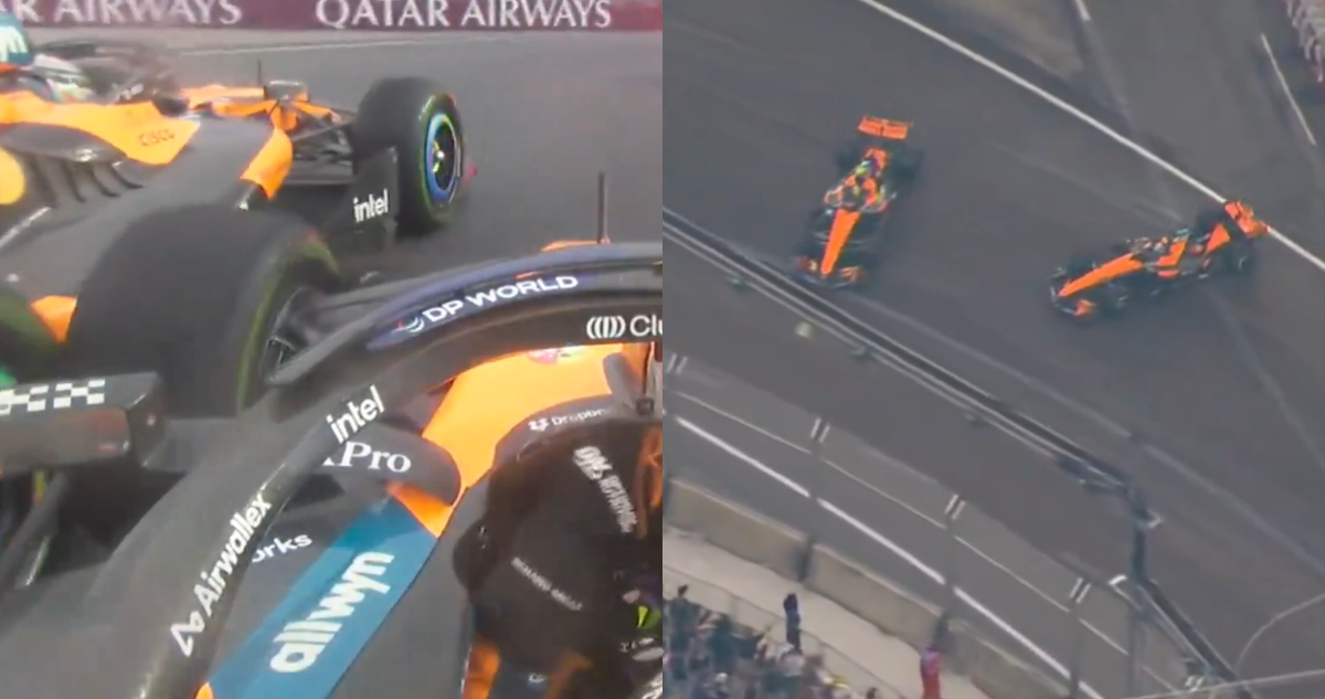Pilotos de McLaren chocaron en última vuelta del Sprint de Singapur: Piastri abandonó carrera