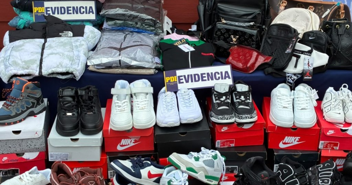Productos falsificados en locales del centro de Curicó