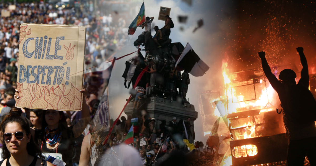 Fotos de archivo del Estallido Social de 2019: marchas y barricadas.