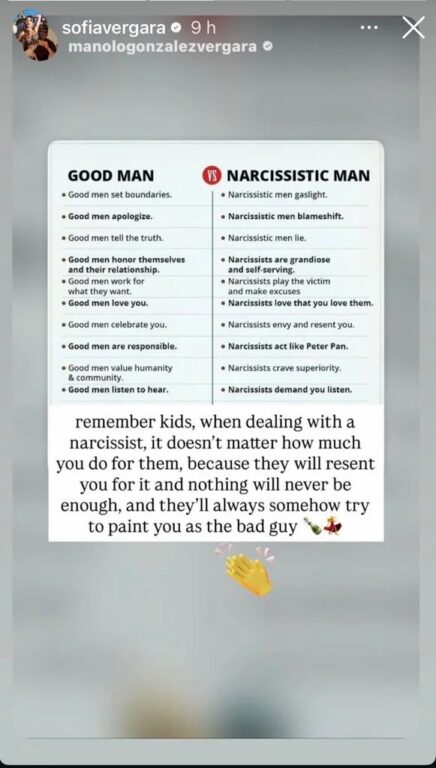 Respuesta de Sofía Vergara en su cuenta de Instagram