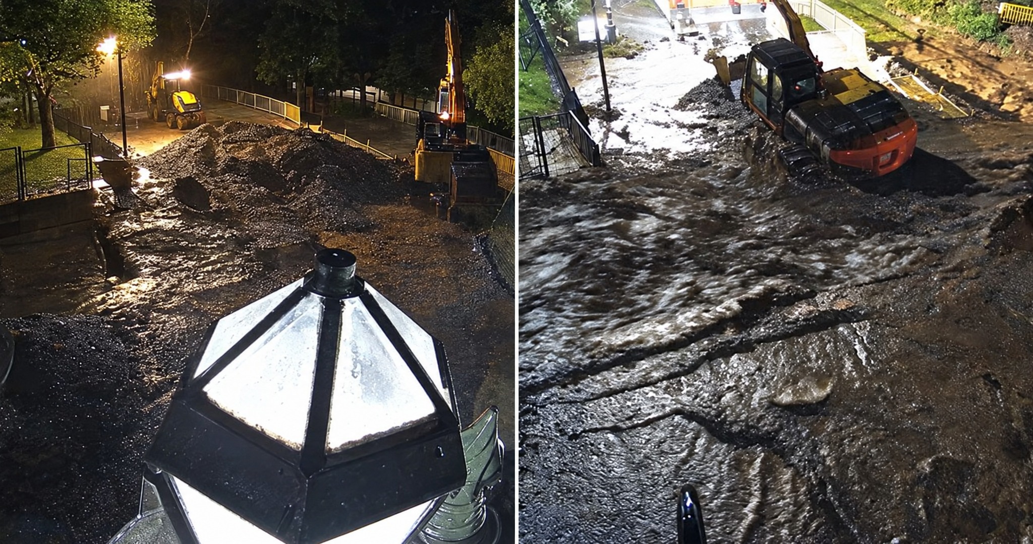 VIDEO | Captan momento exacto del desborde de Quebrada Honda por intensas lluvias en Las Condes