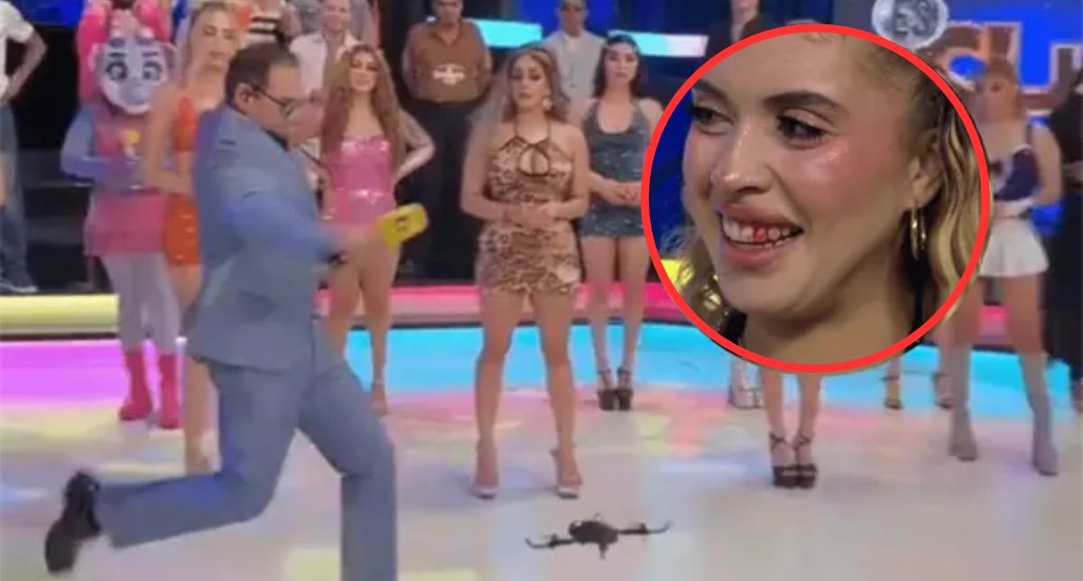 Conductor de TV dejó a modelo con heridas en su rostro tras patear un dron en pleno programa maxicano