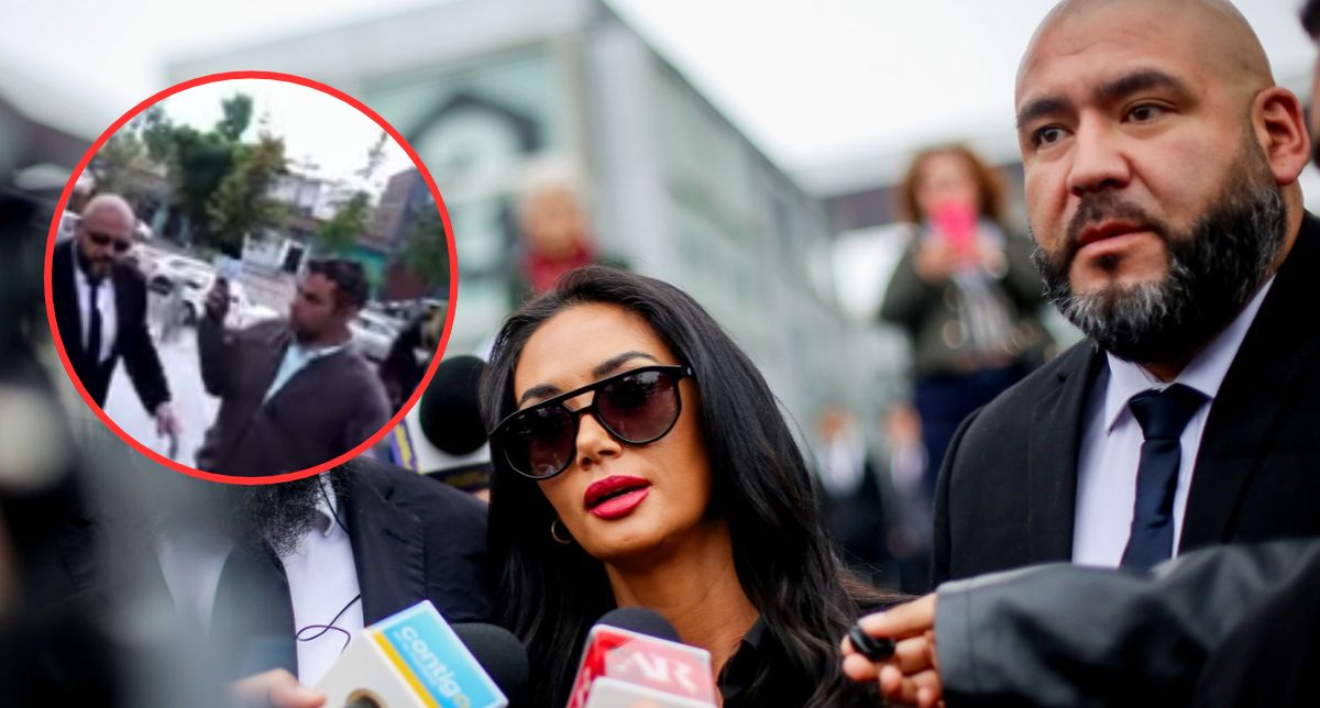 “Me está agrediendo”: Pamela Díaz llegó con guardaespaldas a tribunales que empujaron a notero de CHV