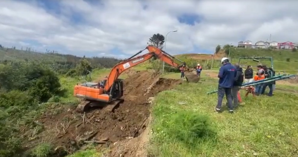 Socavón en Villa El Mirador de Arauco