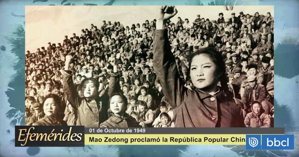 Efemérides 01 de octubre de 1949: Mao Zedong proclamó la República Popular China