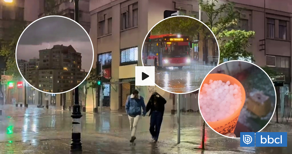 VIDEOS | Intensas lluvias, granizos y relámpagos se registran en la Región Metropolitana