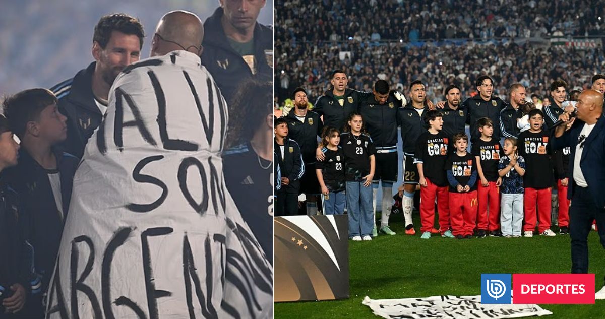 En Inglaterra estallan por "pancarta provocadora" de Malvinas en adiós de Messi y sugieren sanción