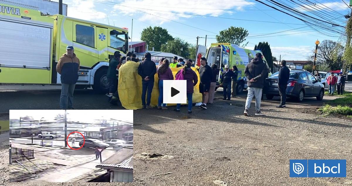 Iba con su hija en brazos: video capta atropello fatal de mujer afuera de jardín infantil en Valdivia