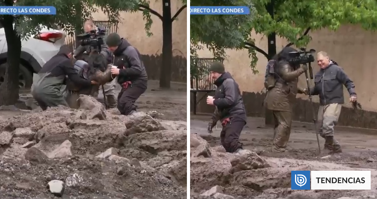 Camarógrafa de CHV se hundió en el barro hasta los hombros cubriendo el aluvión en Las Condes