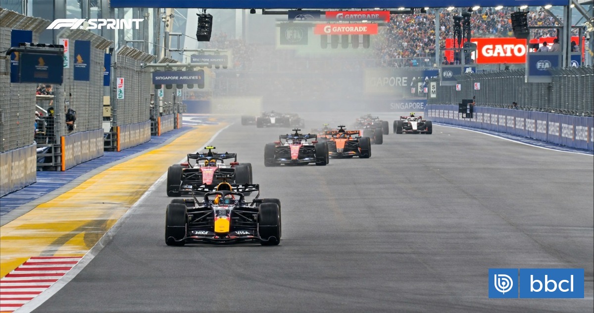 Verstappen cumple lógica y gana carrera Sprint del GP de Singapur: hubo 'topetazo' entre los McLaren