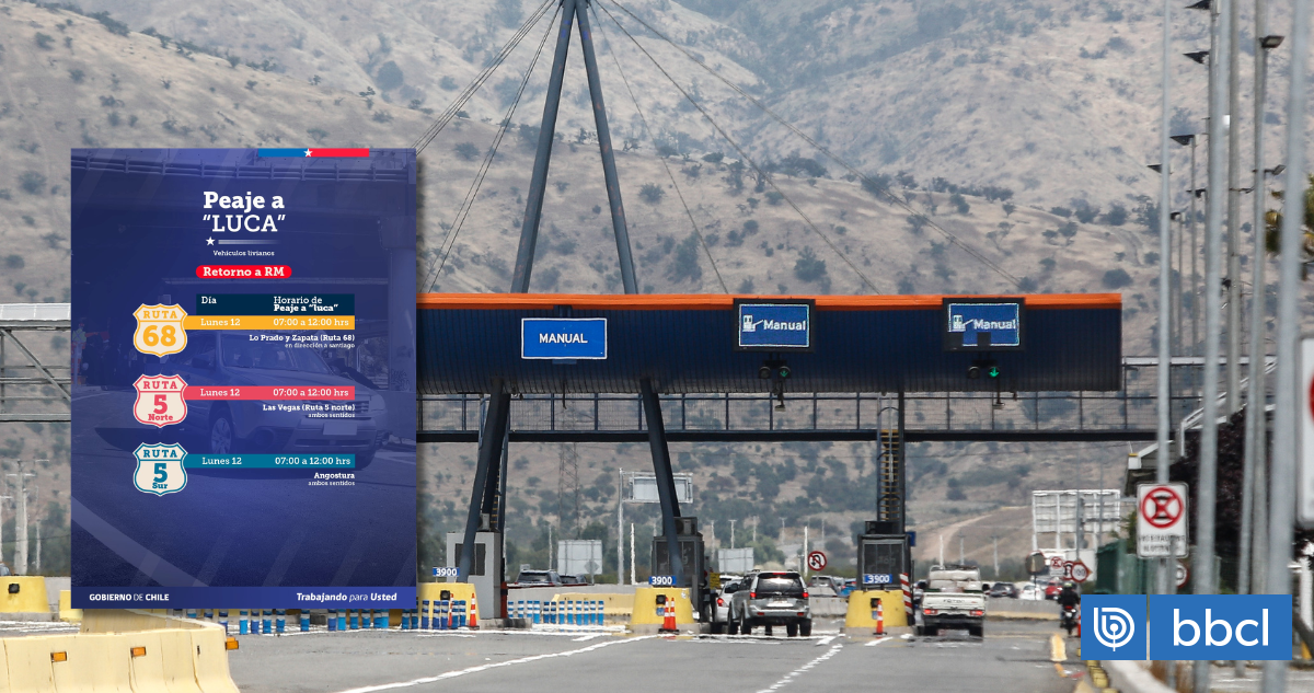 ¿Vuelves a Santiago este lunes? Revisa los "peajes a luca" disponibles para el retorno a la capital