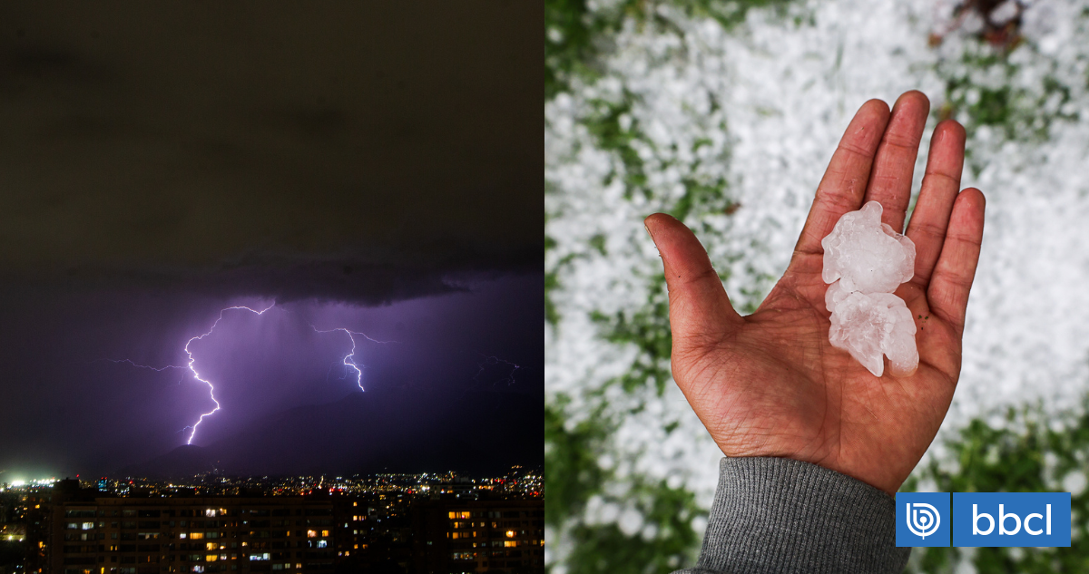 Estas 8 regiones del centro y sur cerrarían este jueves con tormentas eléctricas y granizos