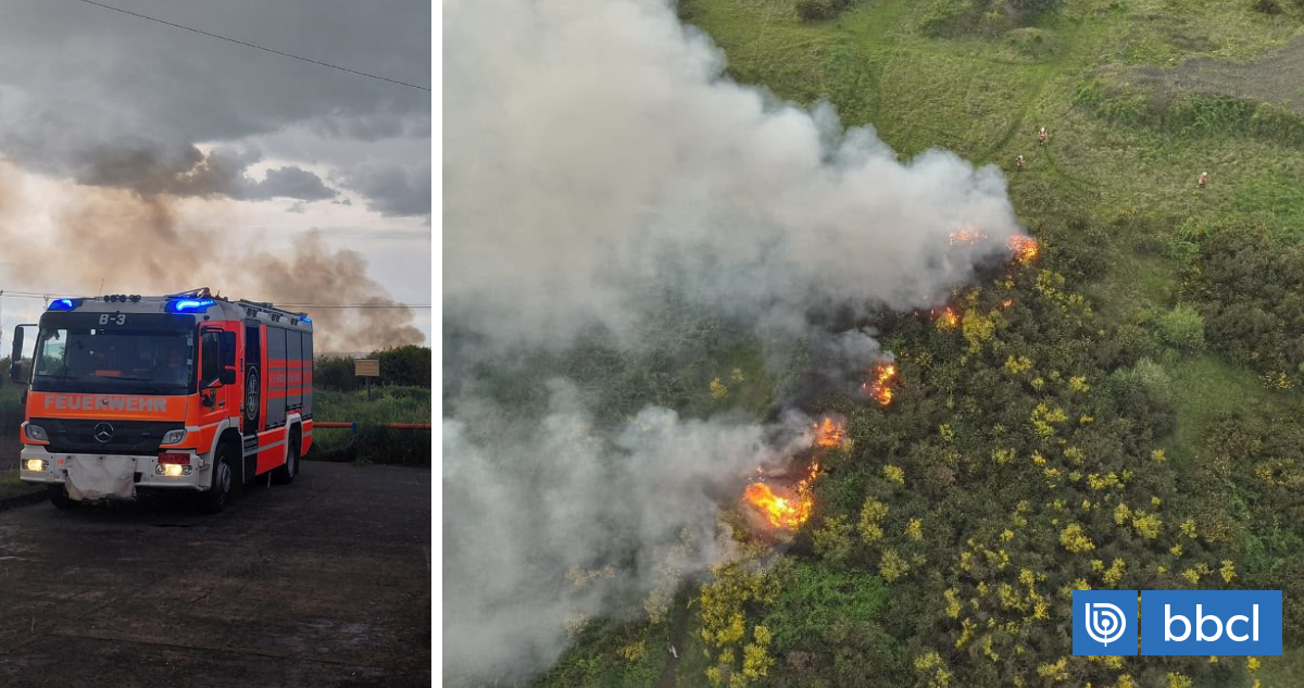 Rayo cae en área urbana de Temuco y provoca incendio de pastizales