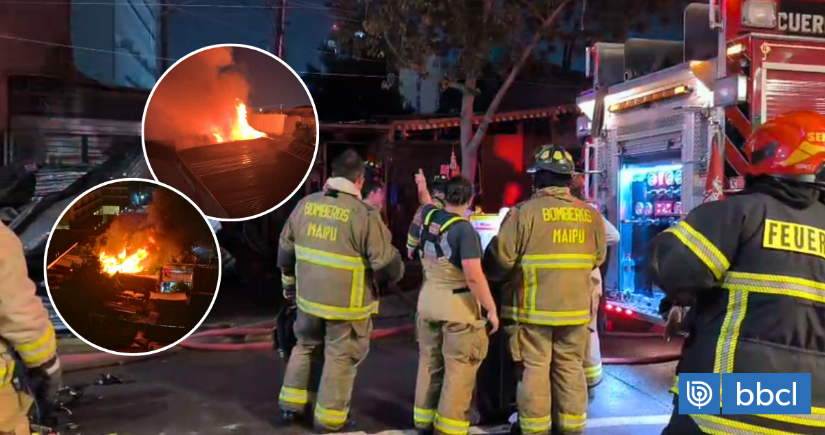 Incendio de al menos cuatro viviendas en Cerrillos movilizó a más de un centenar de bomberos