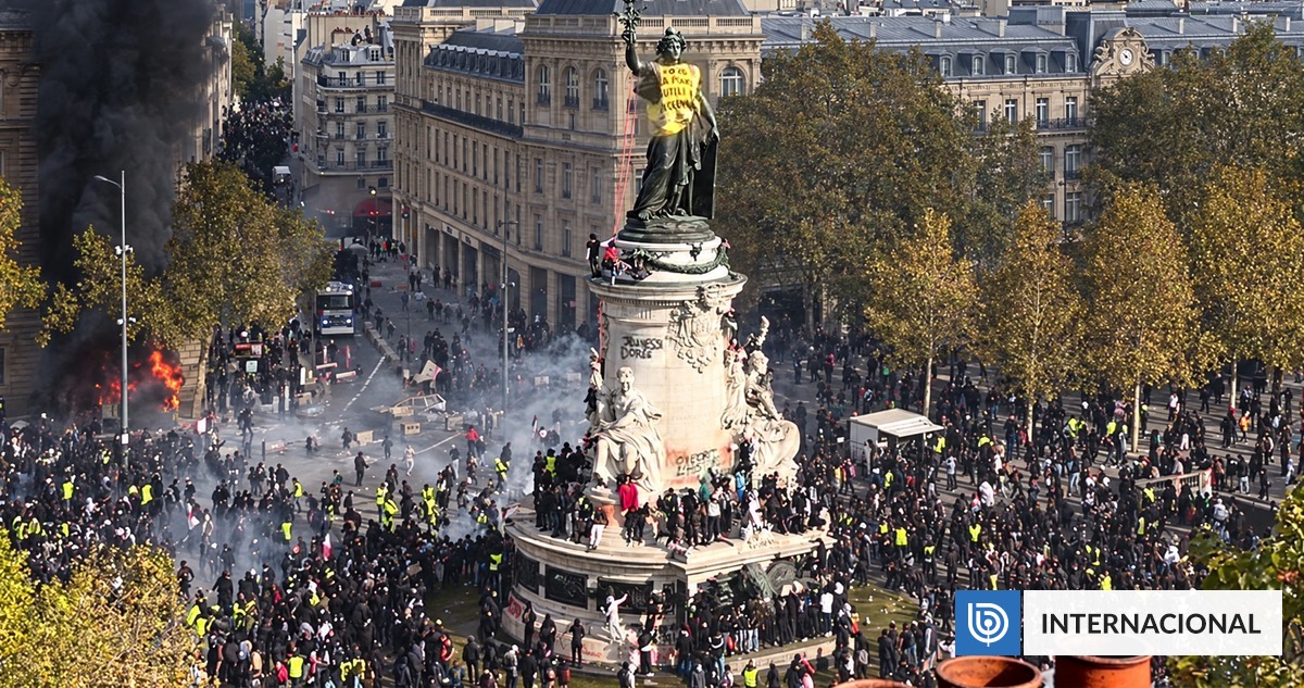 Continúan violentas protestas sociales en Francia con al menos 2.000 detenidos y 600 agentes heridos