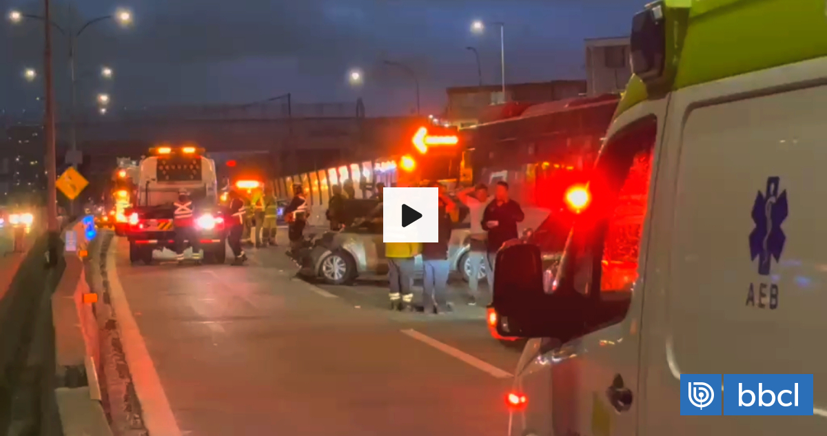 Carabineros confirma que heridos en colisión múltiple en Autopista Central están fuera de riesgo vital