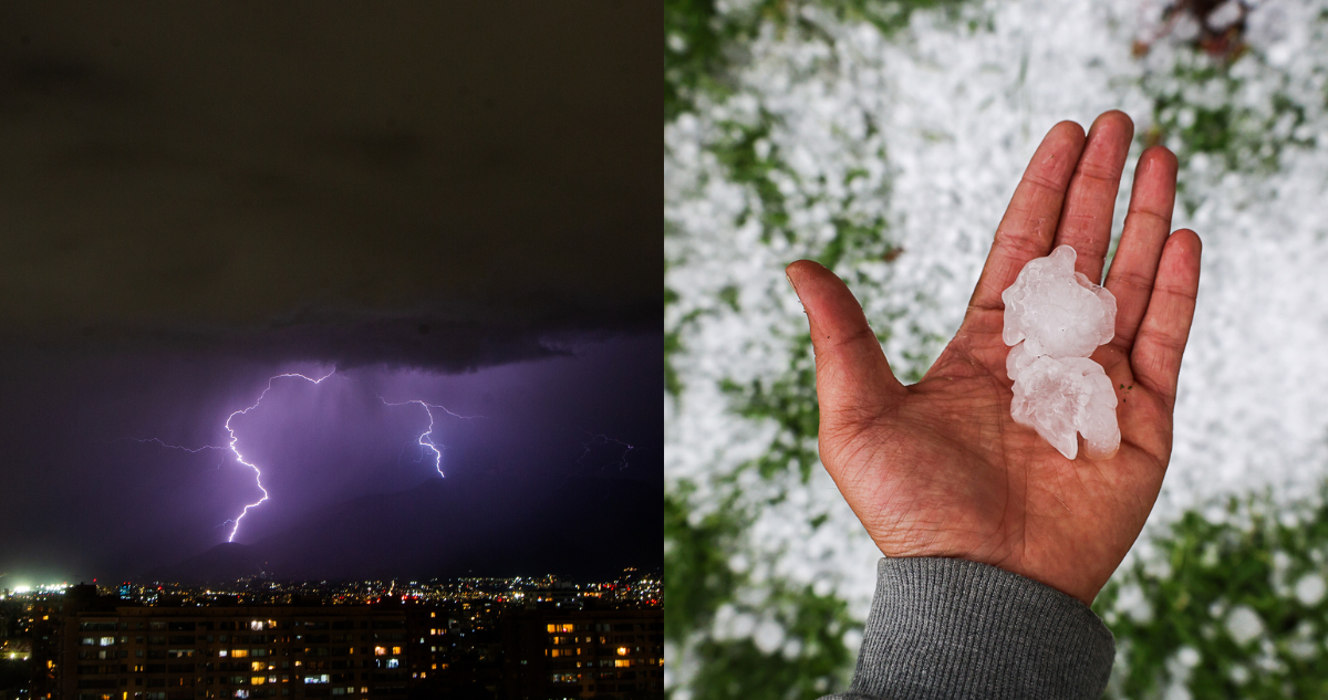 Estas 8 regiones del centro y sur cerrarían este jueves con tormentas eléctricas y granizos