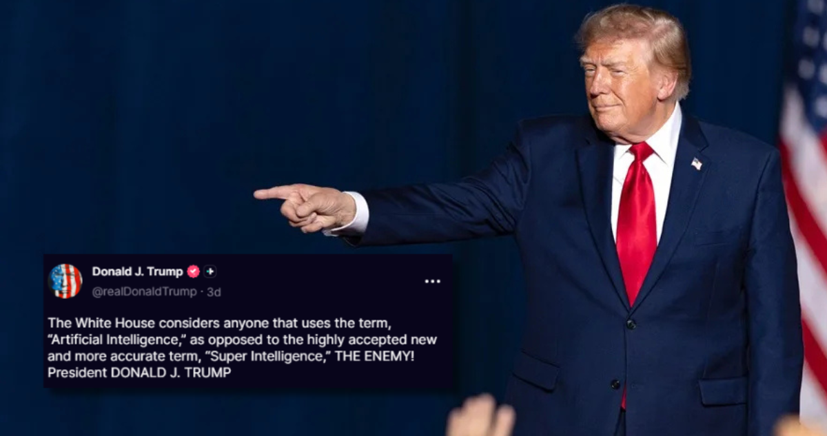 Según Trump la Casa Blanca considera “enemigo” a quienes usen el término “IA” y no “superinteligencia”