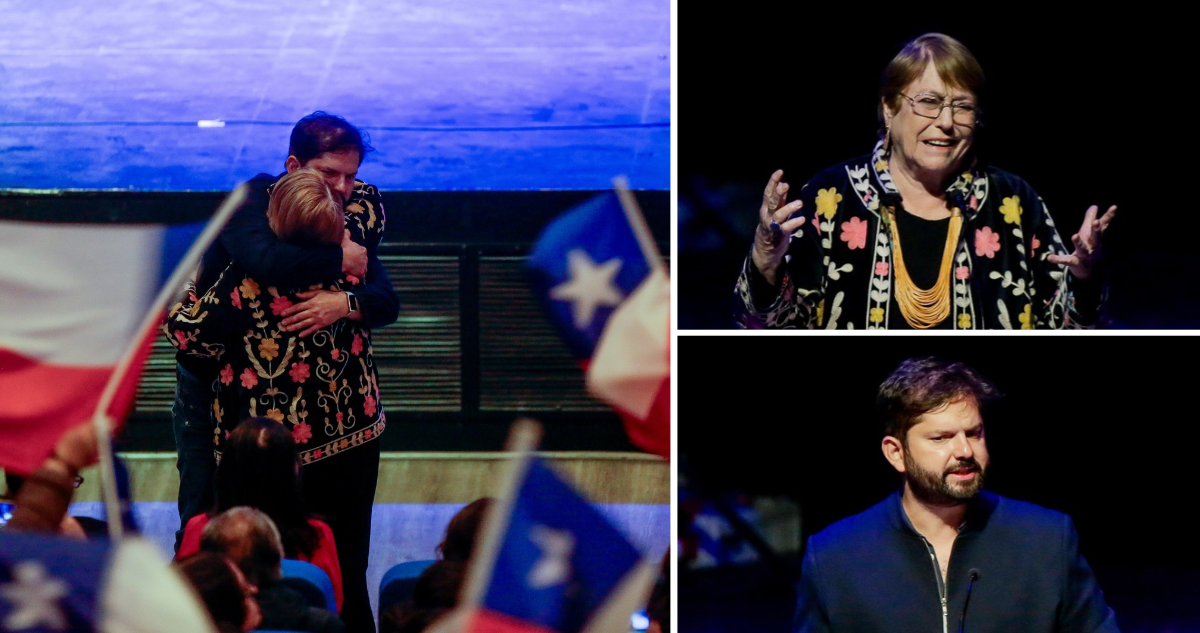Michelle Bachelet y Gabriel Boric en homenaje a Bachelet realizado en septiembre.
