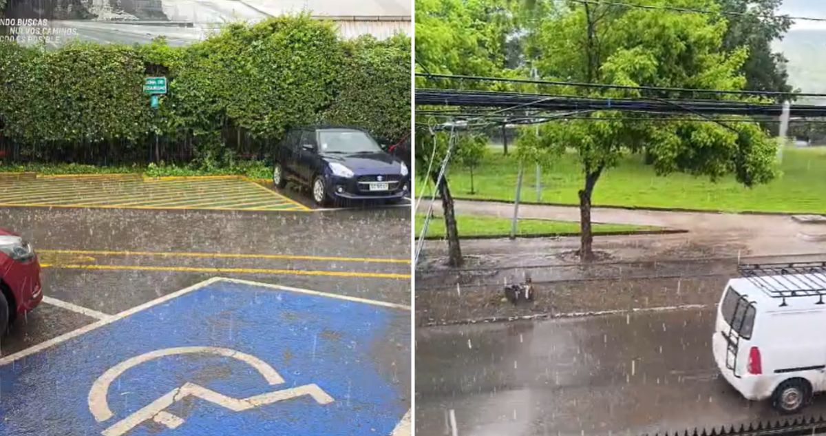 VIDEOS | Tormenta eléctrica en la RM: reportan lluvia, truenos y granizos en varias comunas